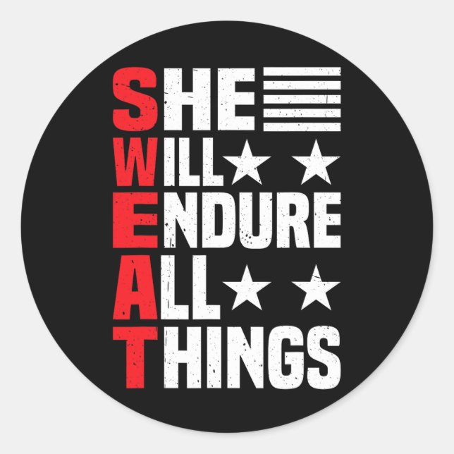 Pegatina Redonda Va A Soportar Todas Las Cosas 1 (Anverso)