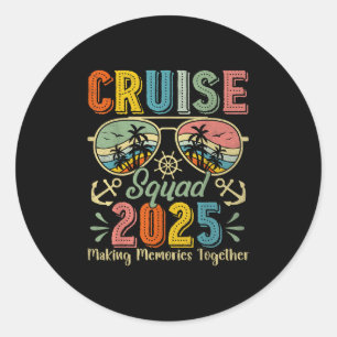 Pegatina Redonda Vac de verano de la familia Cruise Squad 2025