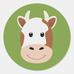 Pegatina Redonda Vaca