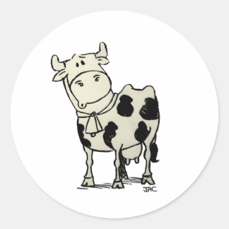 Pegatina Redonda Vaca