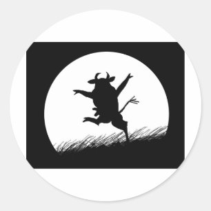 Pegatina Redonda Vaca bailarina