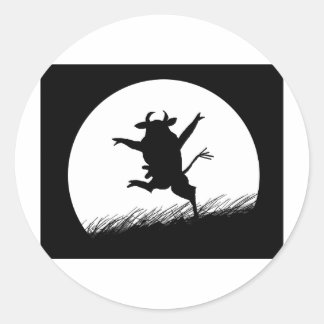 Pegatina Redonda Vaca bailarina