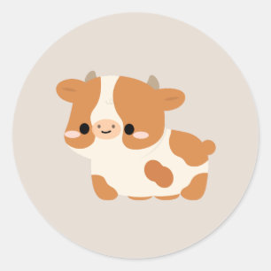 Pegatina Redonda Vaca de Guernsey