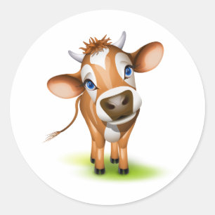 Pegatina Redonda Vaca de jersey