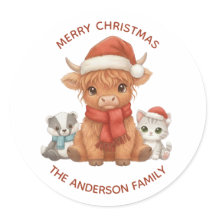 Vaca de las Tierras Altas Navidad Personalizada No