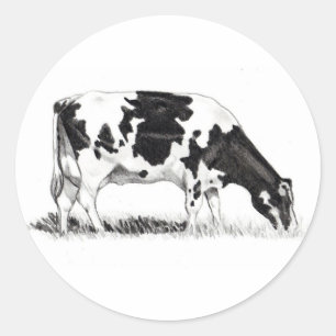 PEGATINA REDONDA VACA LÁCTEA, ARTE PENCIENTE