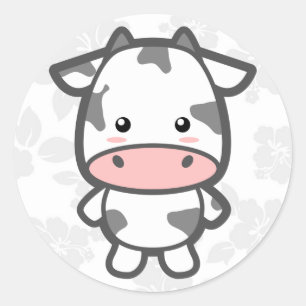 Pegatina Redonda Vaca linda