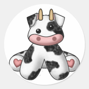 Pegatina Redonda Vaca rellena de Lura