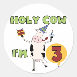 Pegatina Redonda Vaca santa soy 3 camisetas y regalos del