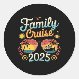 Pegatina Redonda Vacaciones coincidentes de crucero familiar 2025 F