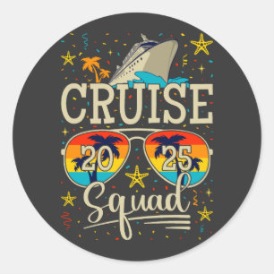 Pegatina Redonda Vacaciones de crucero 2025