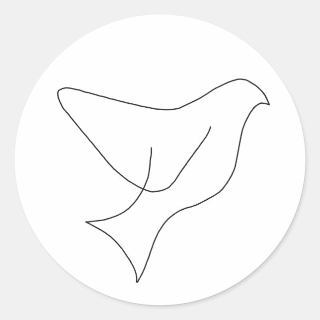 Pegatina Redonda Vacaciones de dibujo de línea única (Anverso)