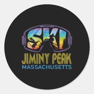 Pegatina Redonda Vacaciones de esquí en Jiminy Peak Machusetts