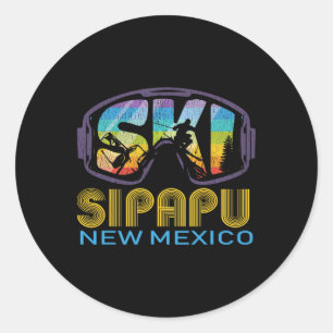 Pegatina Redonda Vacaciones de esquí en Ski Sipapu Nuevo México