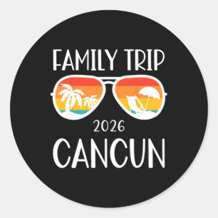 Pegatina Redonda Vacaciones de fin de semana en Cancún México para