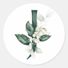 Pegatina Redonda Vacaciones de invierno Bellas blancas MONOGRAM