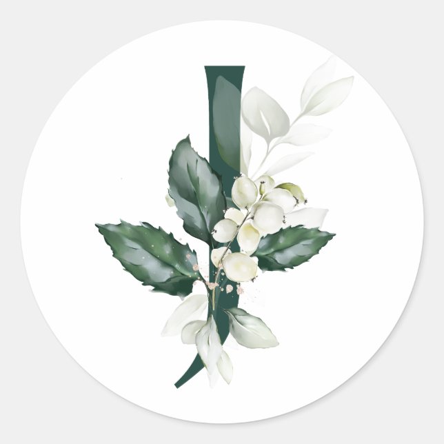 Pegatina Redonda Vacaciones de invierno Bellas blancas MONOGRAM (Anverso)