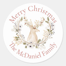 Pegatina Redonda Vacaciones de invierno en la era de la guerra de i