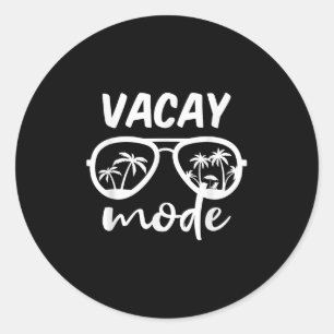 Pegatina Redonda Vacaciones de la familia B de verano de cruceros e