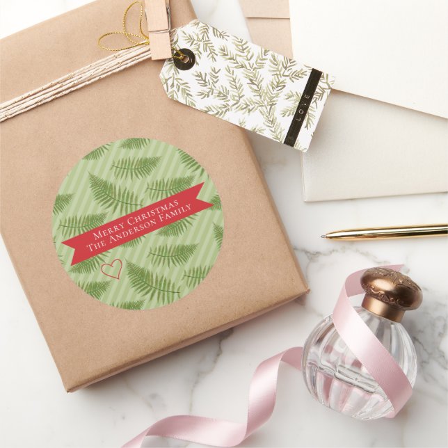 Pegatina Redonda Vacaciones de Navidades de los Verdes de invierno (Regalar)