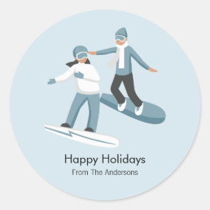 Pegatina Redonda Vacaciones de Navidades divertidos de la familia i