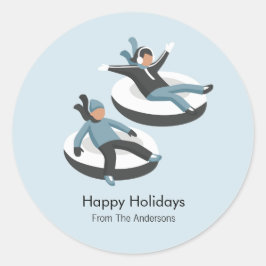 Pegatina Redonda Vacaciones de Navidades divertidos de la familia i