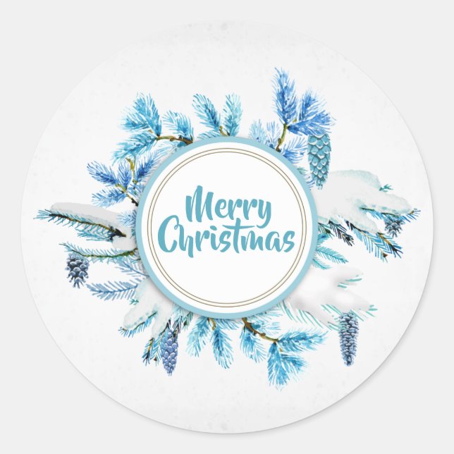 Pegatina Redonda Vacaciones de Navidades florales de época | PEGATI (Anverso)