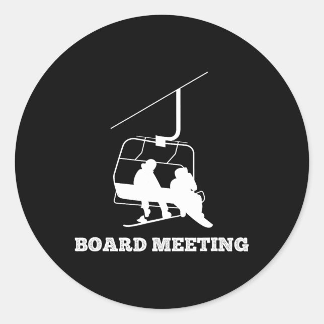 Pegatina Redonda Vacaciones de Snowboard Meeting Snowboard (Anverso)