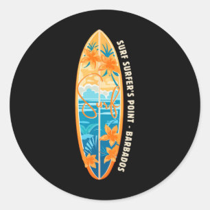 Pegatina Redonda Vacaciones de surf Surf Surfer's Point Rdos