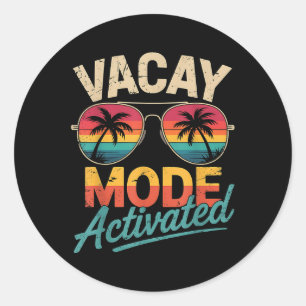Pegatina Redonda Vacaciones de verano de camisetas activadas en mod