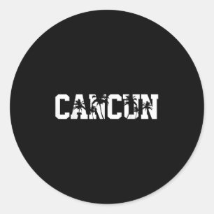 Pegatina Redonda Vacaciones de verano en Cancún México