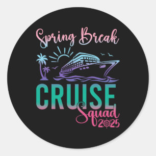 Pegatina Redonda Vacaciones de viaje de la familia Spring Break Cru