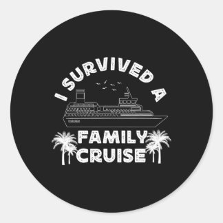 Pegatina Redonda Vacaciones en Crucero Sobreviví a un Crucero Famil