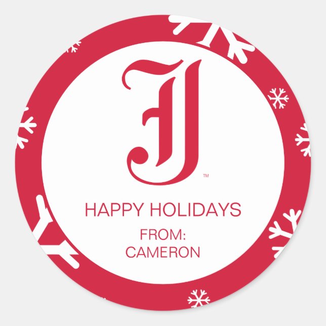 Pegatina Redonda Vacaciones en la Universidad Estatal de Jacksonvil (Anverso)