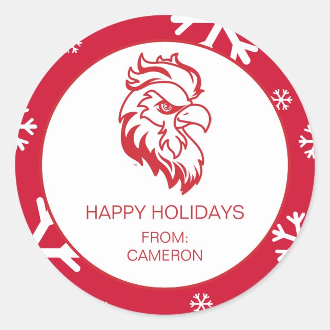 Pegatina Redonda Vacaciones en la Universidad Estatal de Jacksonvil (Anverso)