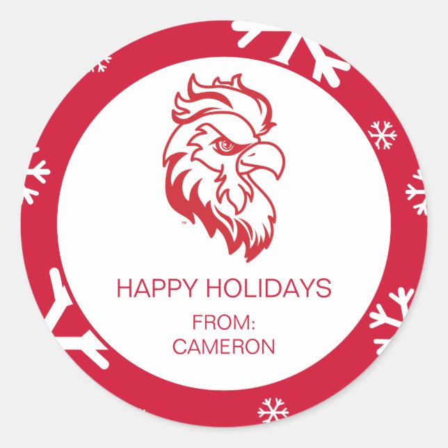 Pegatina Redonda Vacaciones en la Universidad Estatal de Jacksonvil (Anverso)