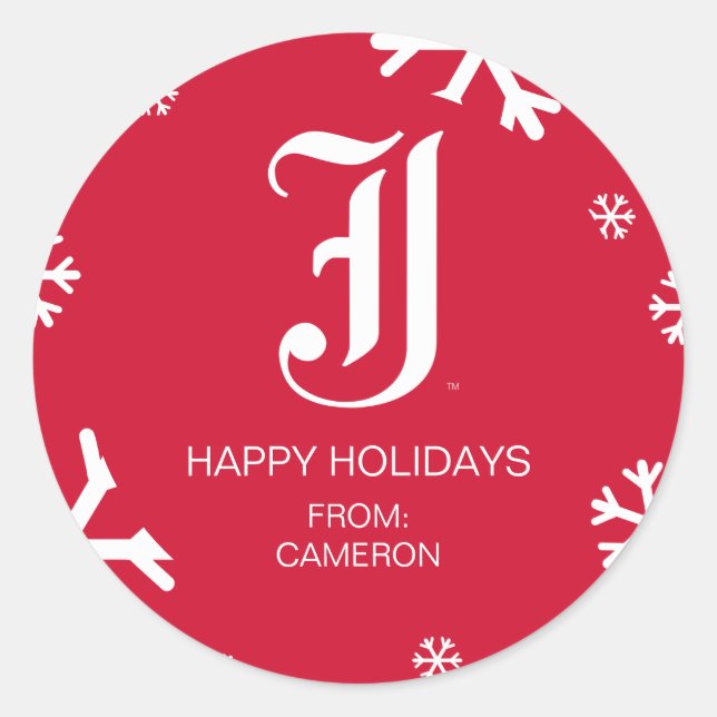 Pegatina Redonda Vacaciones en la Universidad Estatal de Jacksonvil (Anverso)