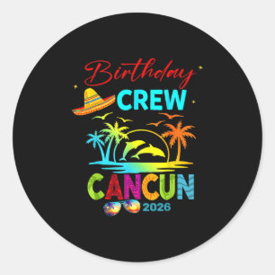 Pegatina Redonda Vacaciones en México Cancun para Cumpleaños de Chi