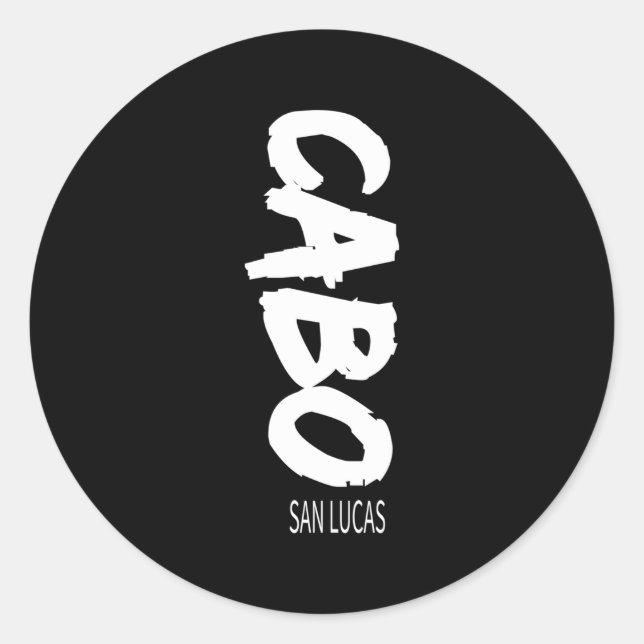 Pegatina Redonda Vacaciones en México en Cabo San Lucas (Anverso)