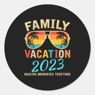 Pegatina Redonda Vacaciones Familiares 2023 Vacaciones de Verano Co