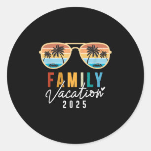 Pegatina Redonda Vacaciones Familiares 2025 Hombres Mujeres Niños M