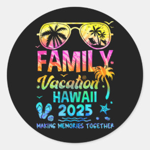 Pegatina Redonda Vacaciones familiares 2025 Recuerdos coincidentes