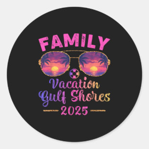 Pegatina Redonda Vacaciones Familiares 2025 Sungles Alabama Golfos 