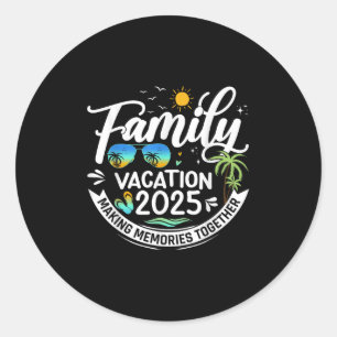 Pegatina Redonda Vacaciones Familiares 2025 Vacaciones de Verano Co