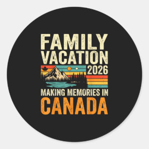 Pegatina Redonda Vacaciones familiares 2026 canadá creando recuerdo