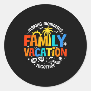 Pegatina Redonda Vacaciones Familiares 2026 Creando Recuerdos Junto