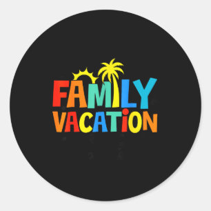 Pegatina Redonda Vacaciones familiares 2026 familia verano coincide