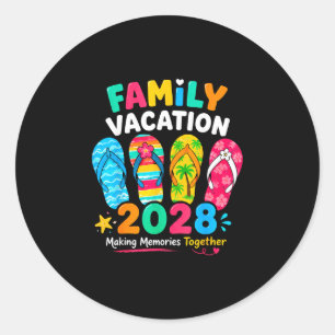 Pegatina Redonda Vacaciones familiares 2028 viajes familiares de ve