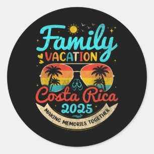Pegatina Redonda Vacaciones Familiares Clásicas Costa Rica 2025 Cos