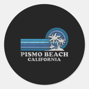 Pegatina Redonda Vacaciones familiares de Pismo Beach California